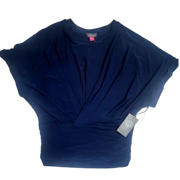 Vince Camuto Navy Blue Short Sleeve Blouse NWT Women's Size M - Picture 5 of 7